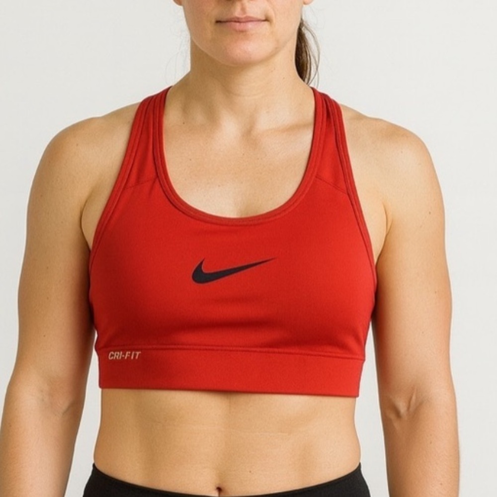 Nike Dri-FIT Swoosh Sports Bra Red Racerback Women’s Size‎ S